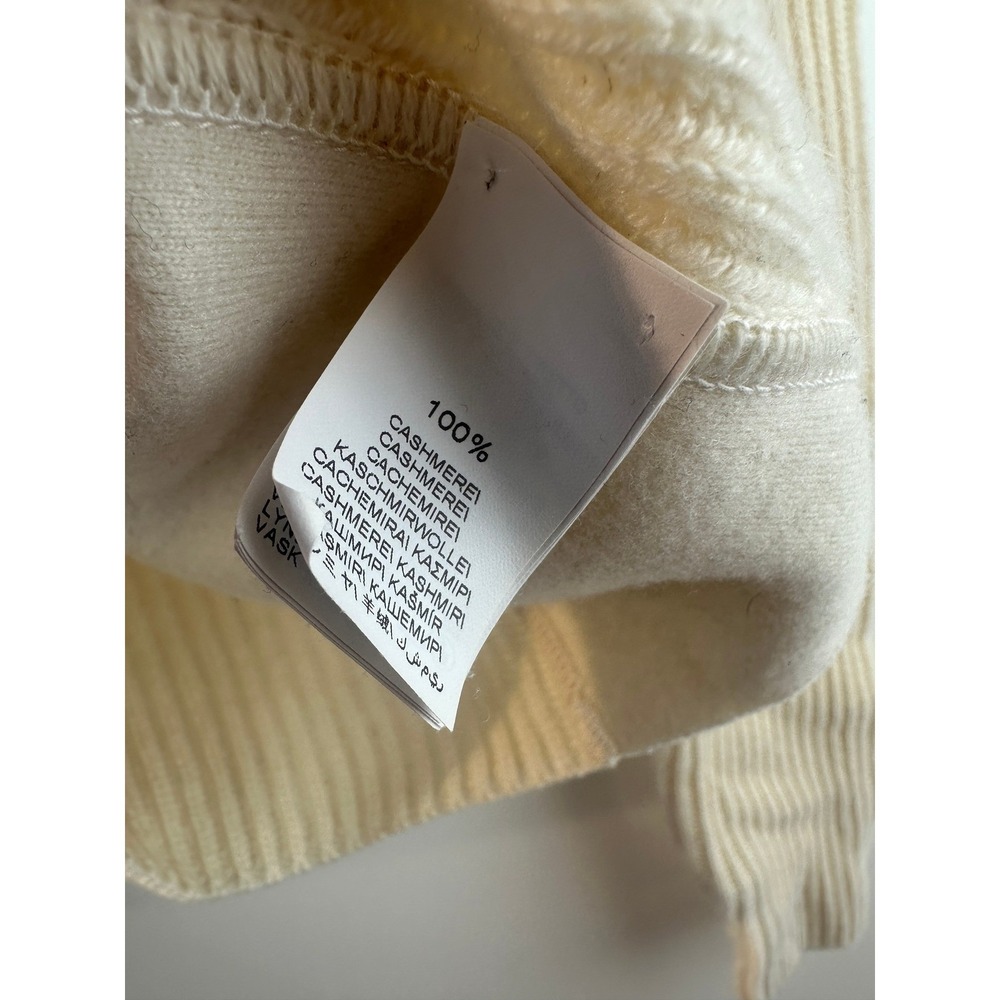 Brunello Cucinelli Cashmere Ribbed Full Zip Cardigan Cream Small Quiet Luxury - Picture 7 of 16